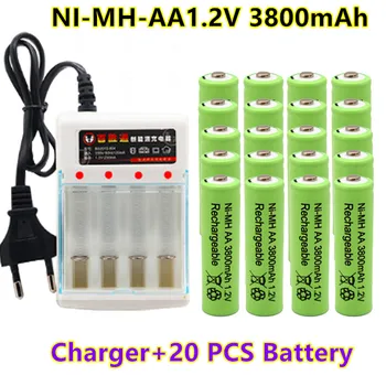 1,2V3800 mAh NI MH AA Pre-cargado bateras recargables NI-MH recargable AA batera par juguetes micrfono de cmara polnilnik+baterija