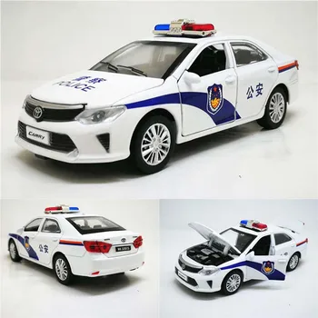 1:32 Camry Policija Diecast Avtomobile Model Igrača Vozilu Potegnite Nazaj, Zvoka, Svetlobe Avto igrače darilo za otroke, otroci
