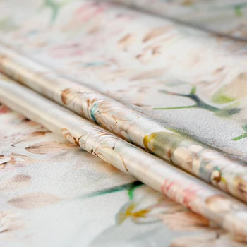 1 Meter Nova High End 19 mm Cvetlični Tiskane Svile Stretch Saten Tkanine Orientalski Charm Obleko Materiala