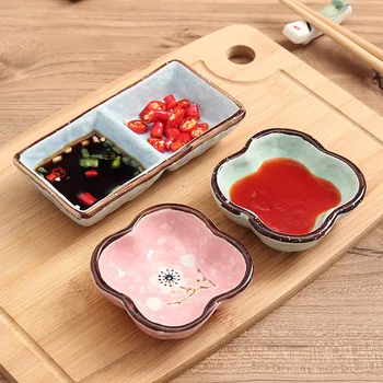 1 PC Ustvarjalne keramika, začimbe majhne jed Krog Poligon kvadratnih Japonski slog, barva omako omako jed, začimbe ploščo