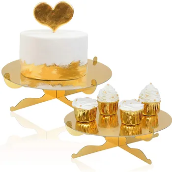 1-Plast Zlati Krog Kartonske Cupcake Imetnik Sladica Imetnik Ponovno Torto Imetnik Uporablja za Rojstni dan, Poroko in zabavo Dekoracijo