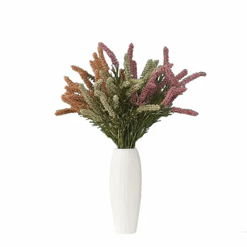 1 Snop Romantično Provence Sivke Plastičnih Umetno Cvetje, Poročni Dekorativne Vaze Doma Dekor Zrn Božič Ponaredek Rastlin