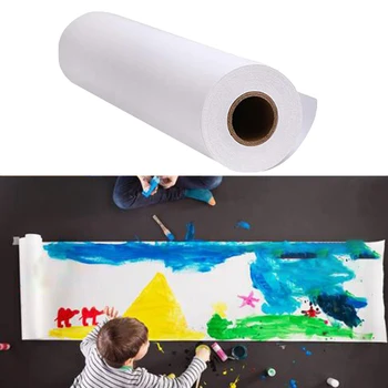 10/20/30 m Bela Risba Papir Roll Reciklirati Umetnost Potrebščine za Otroka DIY Slikarstvo