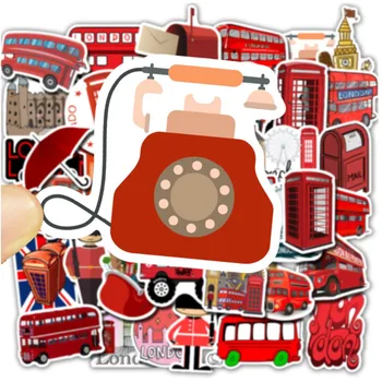 10/30/50Pcs/Set London rdeči avtobus phone booth Grafiti Nepremočljiva Skateboard Potovalni Kovček Telefon, Laptop Prtljage Nalepke Srčkan