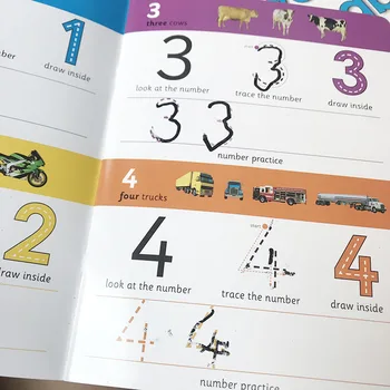 10 Knjig/Set Obrišite Čist delovni Zvezek Otroci, Otroci angleška slikanica Naučijo ABC Abeceda/Čas/Matematika/Težavno Phonics Besede