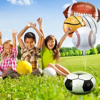 10 Kos Športnih Tematskih Folija Baloni, Baseball, Košarka, Odbojka, Nogomet in Nogomet Folija Balon Folijo Mylar Stranka Balon