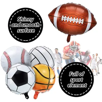 10 Kos Športnih Tematskih Folija Baloni, Baseball, Košarka, Odbojka, Nogomet in Nogomet Folija Balon Folijo Mylar Stranka Balon