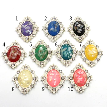 10 Kosov 30 mm Ravno Dno Diamond-okovan Klincima Gumbi Lepljivo Biseri 10 Barve na Ročno Materiale Nakit Dodatki