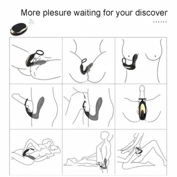 10 Močan Hitrost Butt Plug Masturbators Brezžični Daljinski Upravljalnik Moški Prostate Massager Silikonski Analni Seks Odraslih Igrač Za Moške
