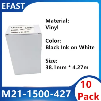 10 Paket Združljiv M21-1500-427 tiskanje rokavi, Označevanje Trakovi, Črno na Belem Filmu Delo z Prenosni Tiskalnik BMP21-PLUS