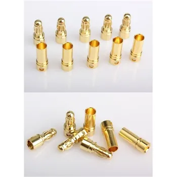 10 Parov 3,5 mm pozlačeni Bullet Banana Vtič Priključek za ESC Motornih Baterije Priključek