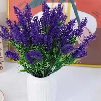 10 Snope Umetno Cvetje-Cvetovi Sivke, Zunanji UV Odporne Ponaredek Cvetje, Ne Zbledi Umetno Plastično Cvetje