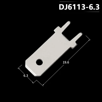 100 kozarcev 6.3 Vstavi Plug Pomlad Terminal PCB Spajkanje lug tip debeline 0,8 mm dveh nogah,PCB varjenje pločevine DJ6113-6.3
