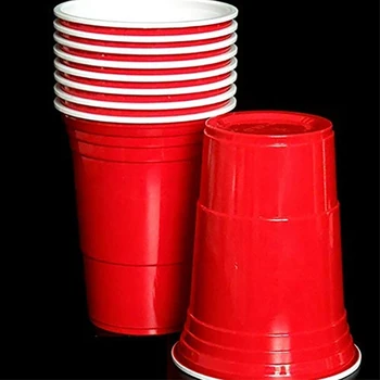 100 kozarcev / Niz 450 ml Rdeče Plastične Skodelice za Enkratno uporabo Stranka Pokal Bar, Restavracija Dobave Houseware Gospodinjskih izdelkov Visoke Kakovosti