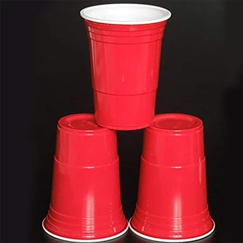 100 kozarcev / Niz 450 ml Rdeče Plastične Skodelice za Enkratno uporabo Stranka Pokal Bar, Restavracija Dobave Houseware Gospodinjskih izdelkov Visoke Kakovosti