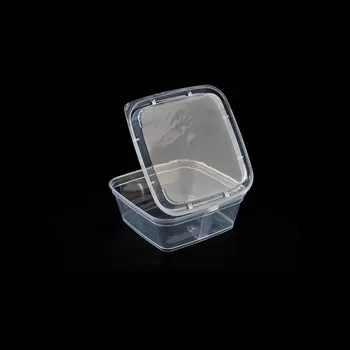 100 kozarcev Visoke kakovosti pregleden razpoložljivi puding pokal takeaway embalaža mala posoda kvadratna omako plastične skodelice s pokrovom