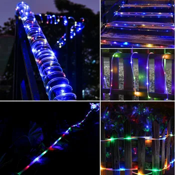 100 LED Sončne Svetlobe Niz Prostem Neprepustna za Dekoracijo Vrta Sončno energijo Svetilke Vrv Trak Pravljice Luči Božič Poroko