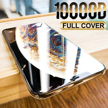 10000D Ukrivljen Polno Kritje Zaščitno Steklo Za iPhone 12 11 Pro X XR XS Max Kaljeno Zaščitnik Zaslon iPhone 7 8 6S Plus Stekla