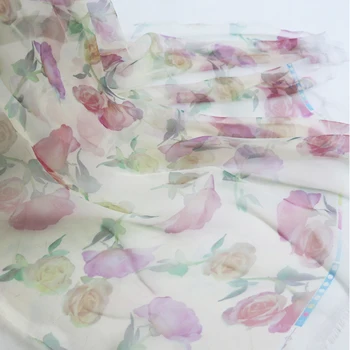 100cm*150 cm Rose cvetlični gaza materiala poročno obleko tkanine organza