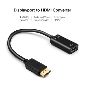 1080P HDMI je združljiv Adapter DisplayPort Na HDMI Display Port Moški-Ženska Pretvornik Kabel Adapter za HDTV PC HP/DELL Laptop