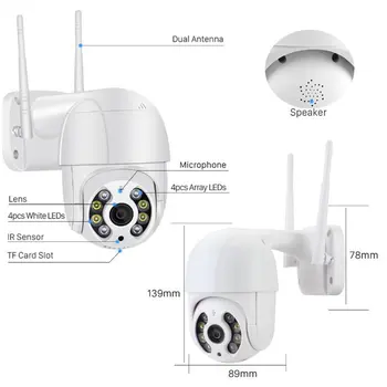 1080P Kamera Dvojno Vir Svetlobe AI Smart Dome Kamera Zunanjih Nepremočljiva Membrana IP Obračanje Wifi Kamera Varnostni Video Nadzor