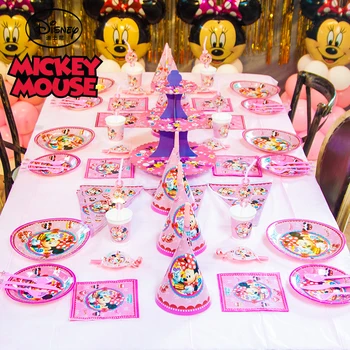 108pcs/Veliko Disney Minnie Miške Baby Tuš Dekleta Rojstni dan Dekoracija Poroka Dogodek Stranka Dobave Različnih Pribor Kompleti