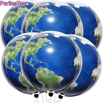 10pcs 22-palčni Mylar Zemlji Balone, Velike Okrogle Svetu Balon Planet Folija Baloni za Potovanje Stranka Dekor Prostora Temo Stranki Ballon