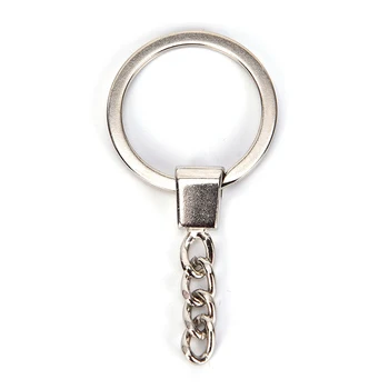 10pcs DIY Keychain Keyrings Pribor obeske ključe Verige Polirani silver Plated Krog Split kovinski ključnih verige
