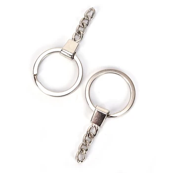 10pcs DIY Keychain Keyrings Pribor obeske ključe Verige Polirani silver Plated Krog Split kovinski ključnih verige