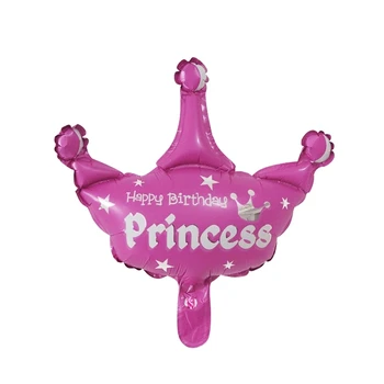 10Pcs Mini Rose Zlato Krono Folija Baloni Princesa Krono Happy Birthday Party Okraski Otroci 1. Baby Tuš Dobave Globos
