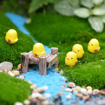 10pcs Nastavite Kawaii Mini Raca Živali Domov Mikro Pravljice Vrt Figurice Miniature Doma Vrt Dekor Oprema DIY