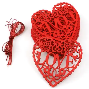 10pcs/set Votlih v obliki Srca Pismo Ljubezen Lesen Obesek valentinov Dekoracijo Dan, Obletnico, Poroko I7J9