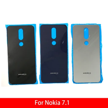 10Pcs/Veliko, Novih Za Nokia 7.1 Baterije Hrbtni Pokrovček Steklena Zadnja Vrata Zamenjava Stanovanj