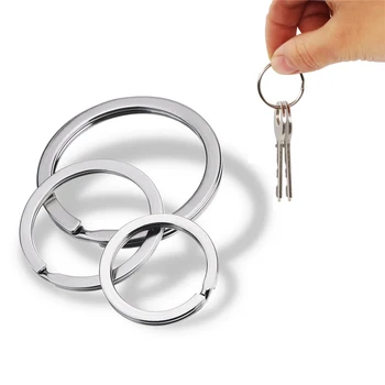 10Pcs Visoke Kakovosti Polirana Srebrna Barva Ključnih Verige Key Ring Ravno črto key ring Keyrings Keychain Nakit, Izdelava Debelo