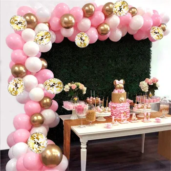 118PCS/Set Roza Balon Garland Arch Komplet za Belo Zlato Baloni Baby Tuš Dekle Rojstni dan, Poroko Bachelorette Odlikovanja