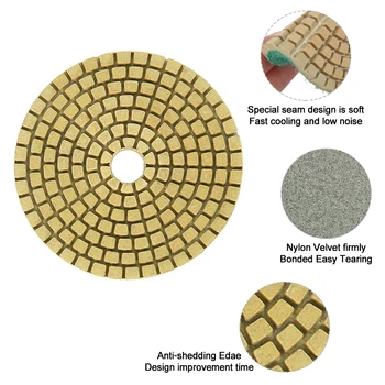 11pcs 3-Palčni Diamantno Poliranje Komplet za Mokro/Suho Poliranje Backer Granit, Marmor Betona, Kamen Brusilni Diski Set za Poliranje Ploščice