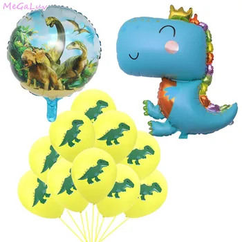 12pcs Dinozaver Stranka Balon Dinozaver Rojstni dan Otroci Stranka Folijo Število Balonov Džungle Rojstni Okraski Globos