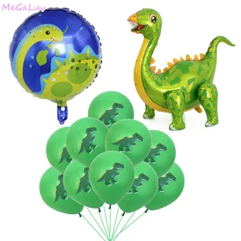 12pcs Dinozaver Stranka Balon Dinozaver Rojstni dan Otroci Stranka Folijo Število Balonov Džungle Rojstni Okraski Globos