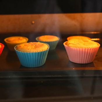 12pcs/Set iz Silikona, Torto Plesni Krog Oblikovan Muffin Cupcake Peko Plesni Kuhinja, Kuhanje Bakeware Maker DIY Torta Dekoraterstvo Orodja