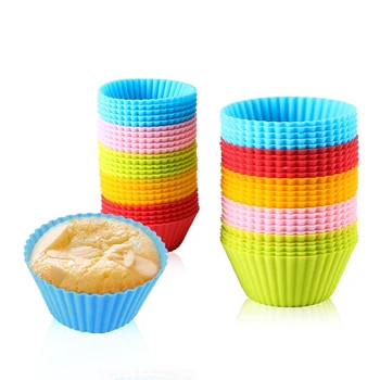 12pcs/Set iz Silikona, Torto Plesni Krog Oblikovan Muffin Cupcake Peko Plesni Kuhinja, Kuhanje Bakeware Maker DIY Torta Dekoraterstvo Orodja