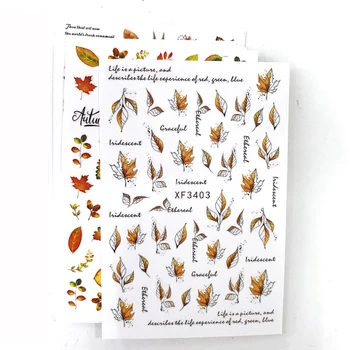 12pcs/set Mešani jeseni Maple leaf oblikovalec Nail Art Nalepko čare nail art okraski accesorios adesivo autocollant 2021 nova