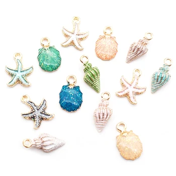 13Pcs Conch Lupini Sea Star Čare Visi Obeski Obrti DIY Nakit, Pribor boite bijoux pendenti v acciaio inox vanaxin