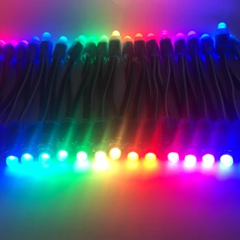 1500pcs 12 mm WS2811 Barvno LED Luč Pixel Modul 5 v DC vhod IP68 vodotesen RGB barvni 1903 IC Digitalni LED božični Luči