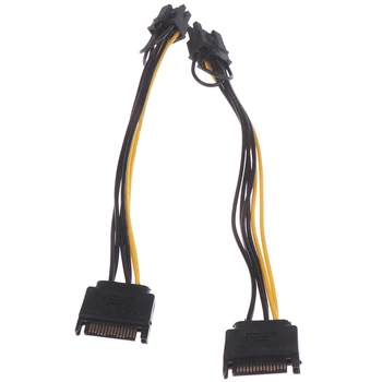 15pin SATA Moški 8pin(6+2) PCI-E Napajalni Kabel 20 cm SATA Kabel 15-pin 8 Pin Kabel Žice Za Grafične Kartice