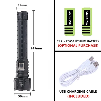 16 Jedro XHP160 Močno Polnjenje prek kabla USB LED Svetilka Prostem High power Kampiranje Razsvetljavo Zoomable 26650 Taktično Lov Baklo