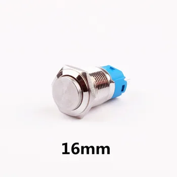 16 mm kovinski gumb stikalo za Zaklepanje Zaporno /Self-reset Kratkotrajno nepremočljiva pritisnite točko, ravno glavo in visoko glavo 1NO 1NC