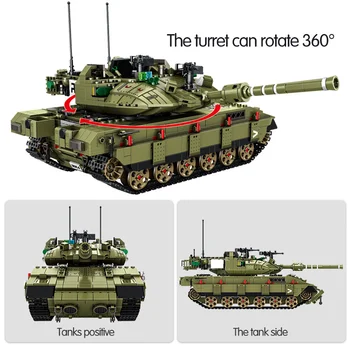 1730Pcs Mestu Vojaške High-tech Glavni Bojni Tank Model gradniki Ustvarjalca WW2 Vojak Vojske Številke Opeke Igrače Za Otroke