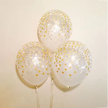 18pcs 12 zlato polka dot pregleden latex balon rose zlata helij baloni za otroke rojstni dan, krst, poroko stranka dekor