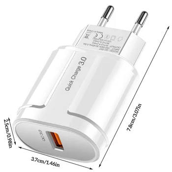 18W Hitro Polnjenje 3.0 USB Polnilec Za iPhone 12 Pro EU Steno Mobilni Telefon Adapter za Polnilnik QC3.0 Hitro Polnjenje Za Samsung Xiaomi