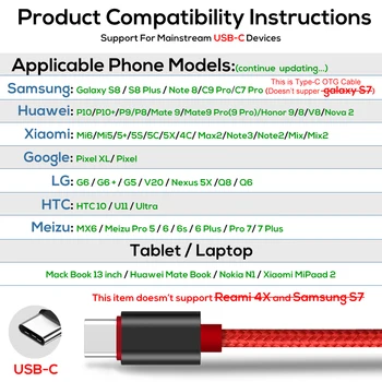 1M USB C Kabel, Napetosti in Toka Prikaz Tipa C Kabel, Hitro Polnjenje, Sinhronizacijo Podatkov Kabel za Rdeče Mi Opomba 9 Xiaomi Huawei Android